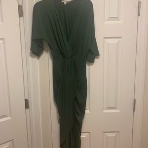 Long  green dress high low dress